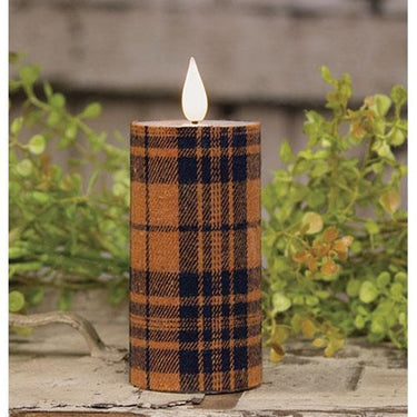 Fall Plaid Realistic Flame LED Votive, 4